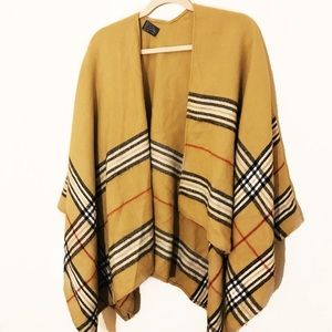 Camel plaid cape/wrap